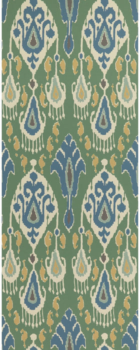 GP & J Baker Ikat Bokhara Emerald Wallpaper Sample BW45090.3.0
