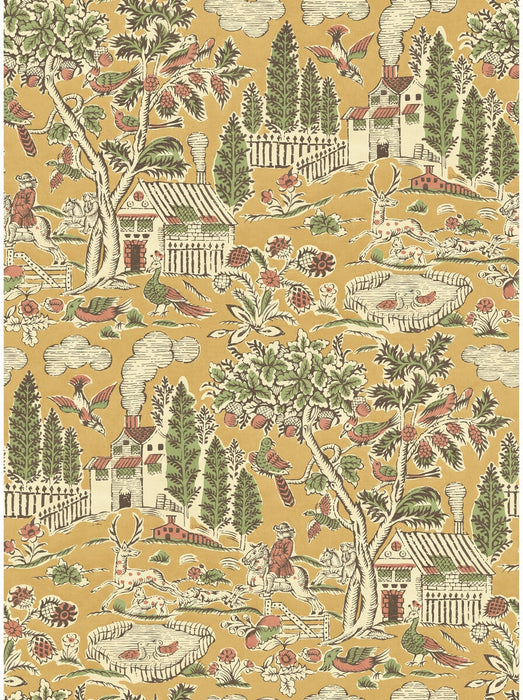 GP & J Baker Home Park Ochre Wallpaper Sample BW45143.4.0