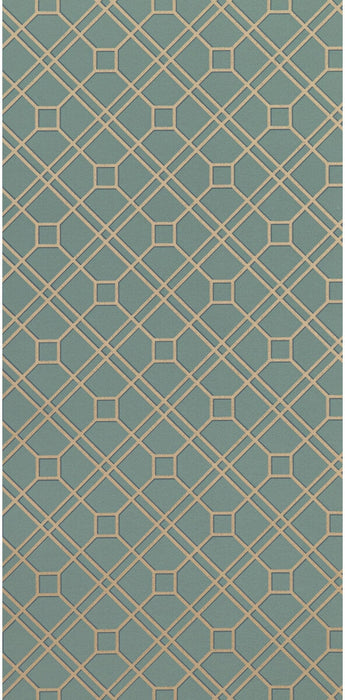 GP & J Baker Langdale Trellis Teal/Bronze Wallpaper Sample BW45071.12.0
