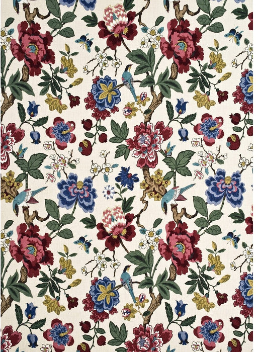 GP & J Baker Persian Pomegranate Red/Indigo/Stone Fabric Sample BP10464.4.0