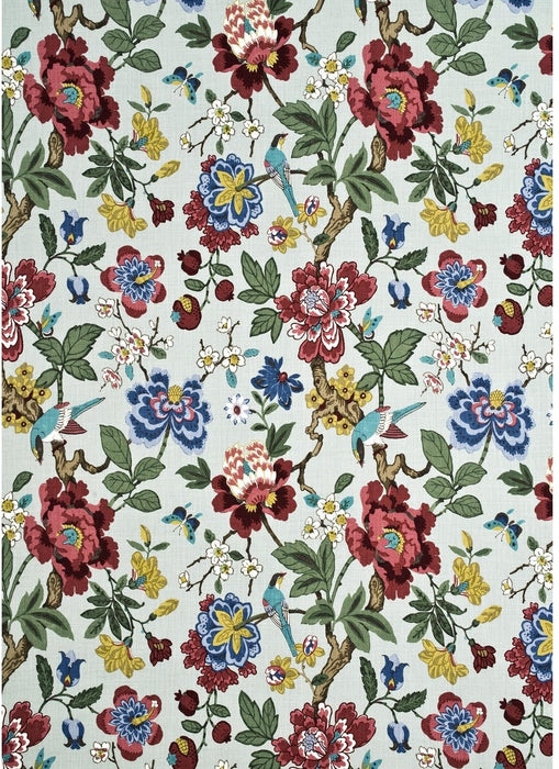 GP & J Baker Persian Pomegranate Aqua/Multi Fabric Sample BP10464.3.0