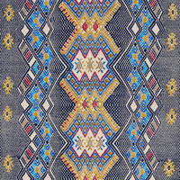 Schumacher Kaya Hand Woven Brocade Blue Fabric 79260