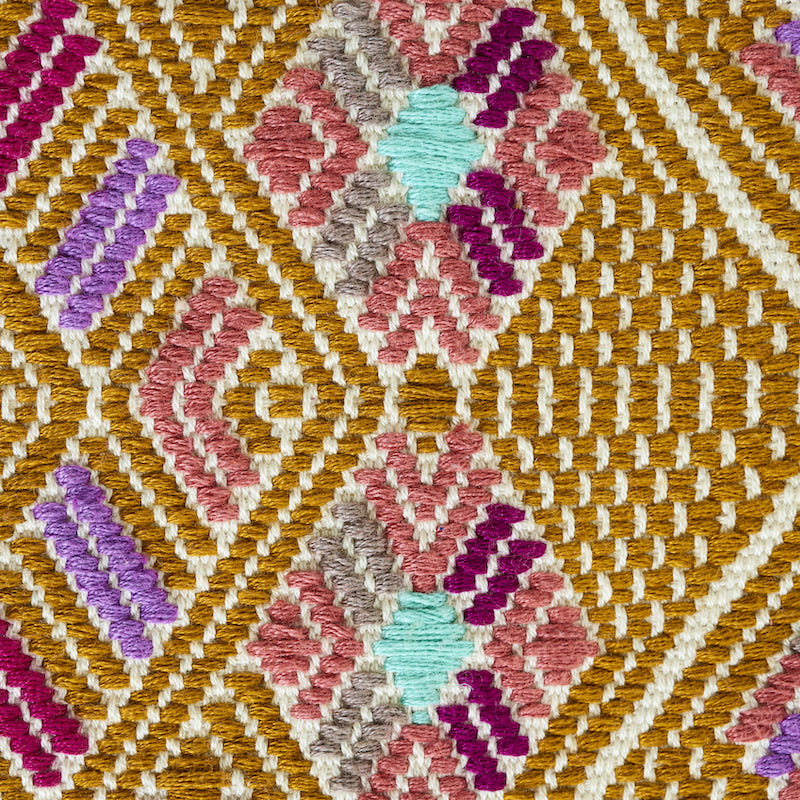Schumacher Kaya Hand Woven Brocade Mostaza Fabric Sample 79261