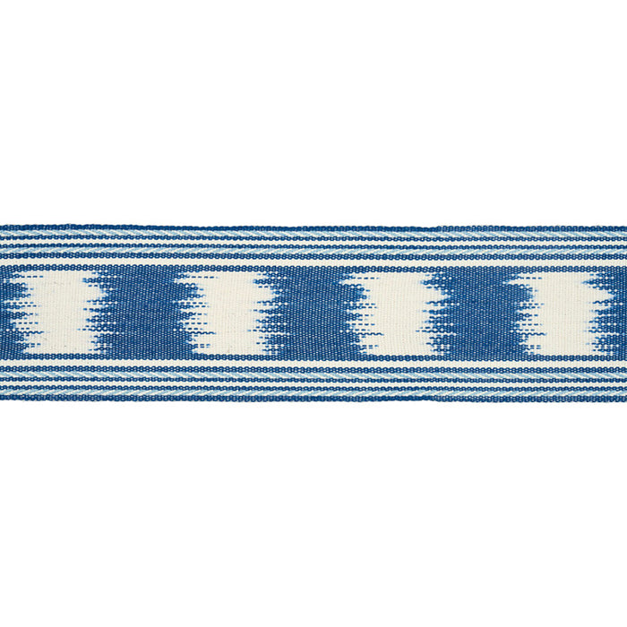 Schumacher Banyan Ikat Tape Blue Trim 79300