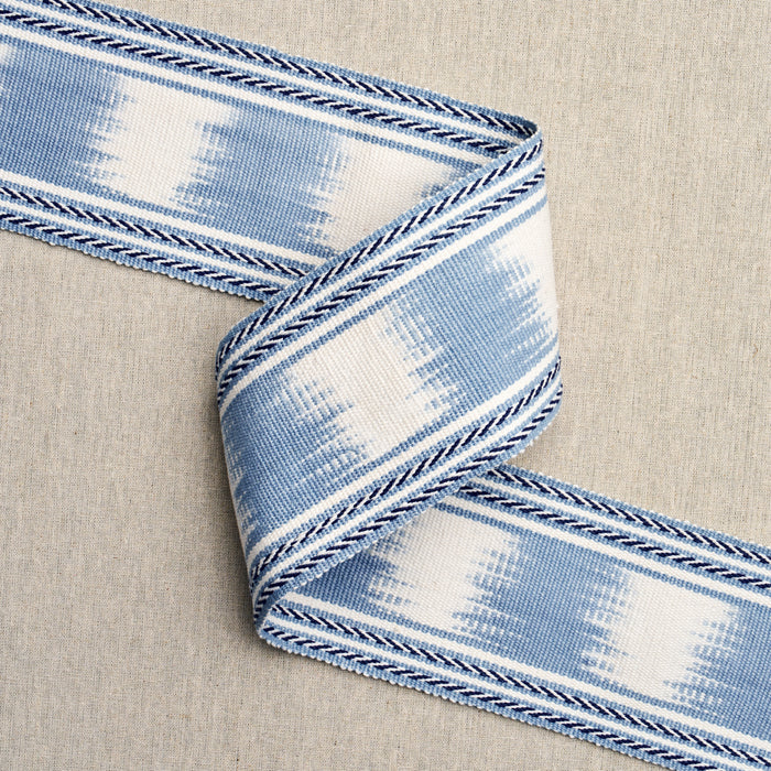 Schumacher Banyan Ikat Tape Sky Trim 79304