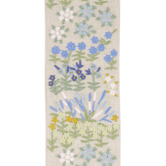 Schumacher Lula Embroidered Tape Blue Trim Sample 79313