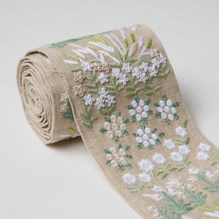 Schumacher Lula Embroidered Tape Green Trim Sample 79314