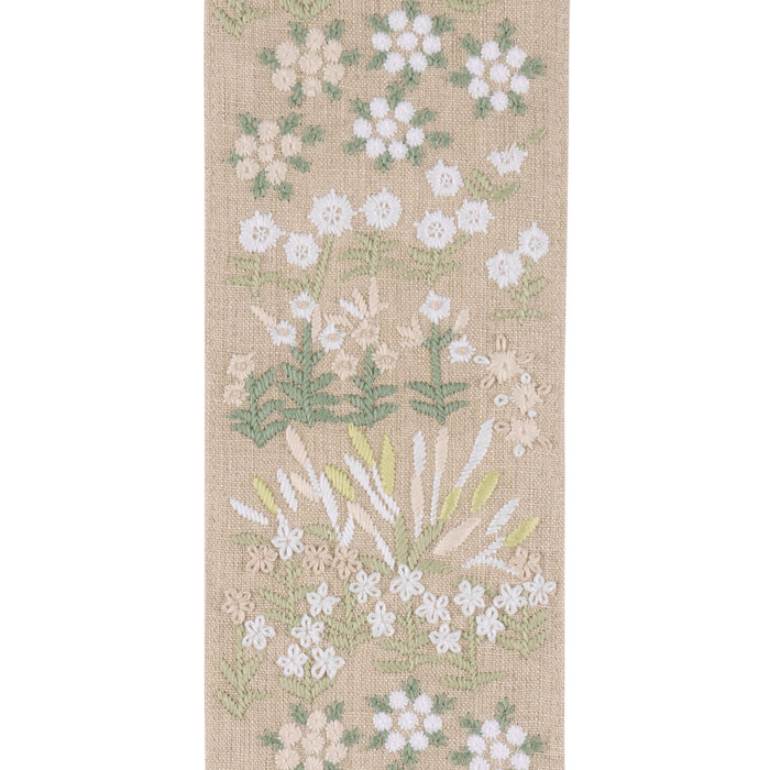 Schumacher Lula Embroidered Tape Green Trim Sample 79314