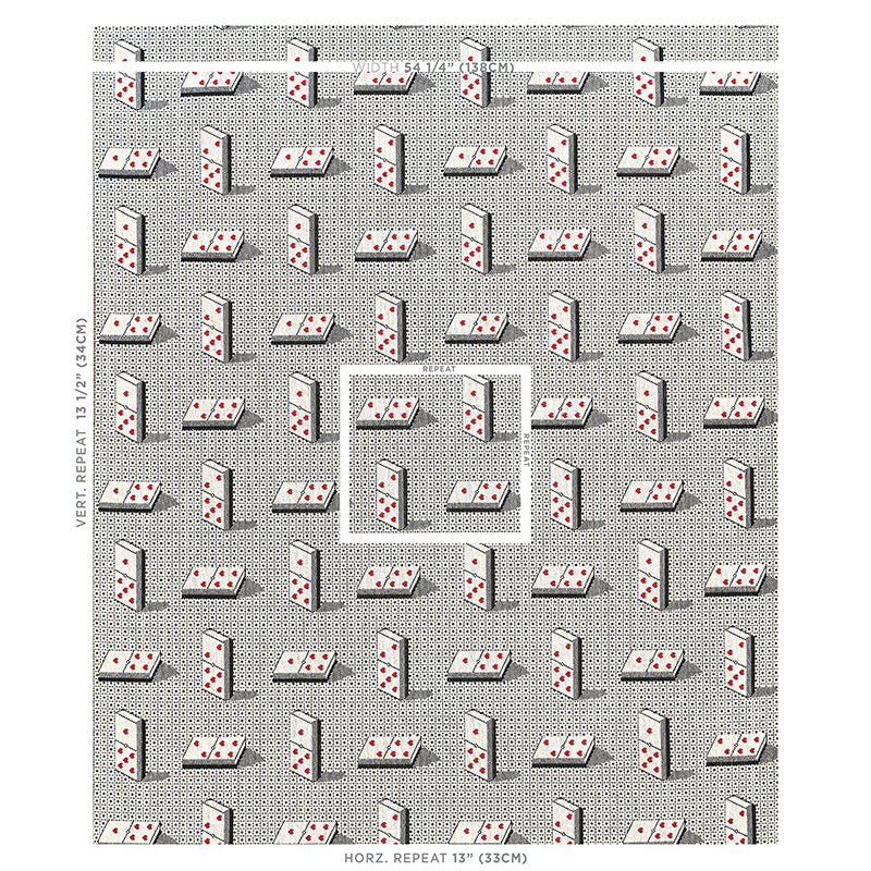 Schumacher Domino Epingle Black Fabric Sample 79320