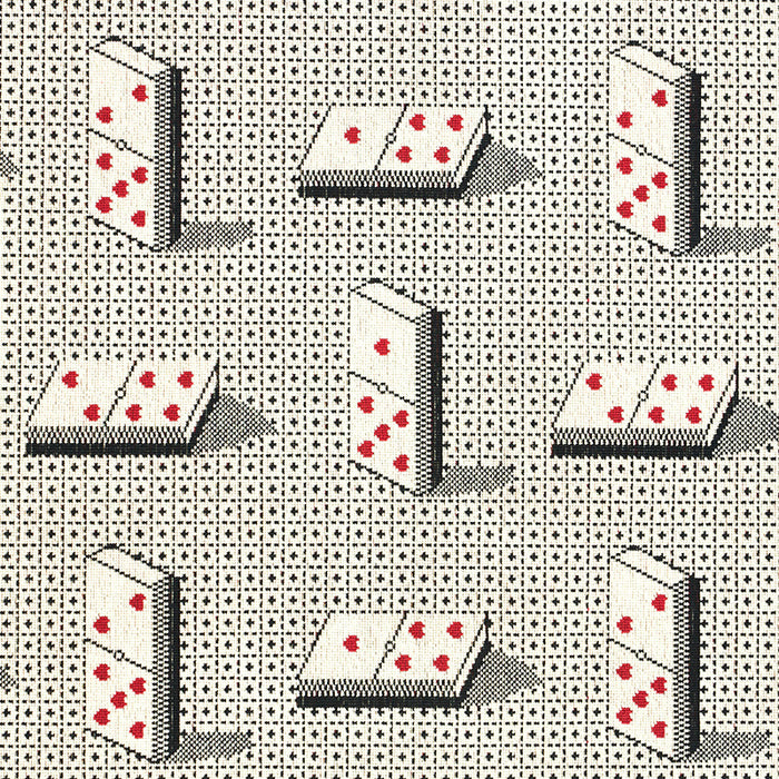 Schumacher Domino Epingle Black Fabric 79320