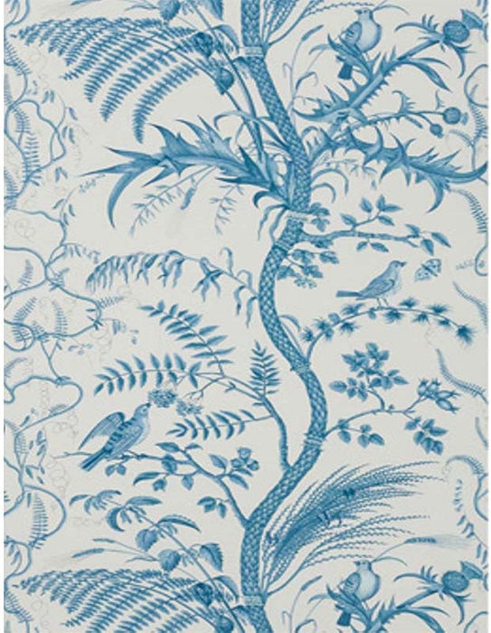 Brunschwig & Fils Bird And Thistle Blue Wallpaper BR-69518.222.0