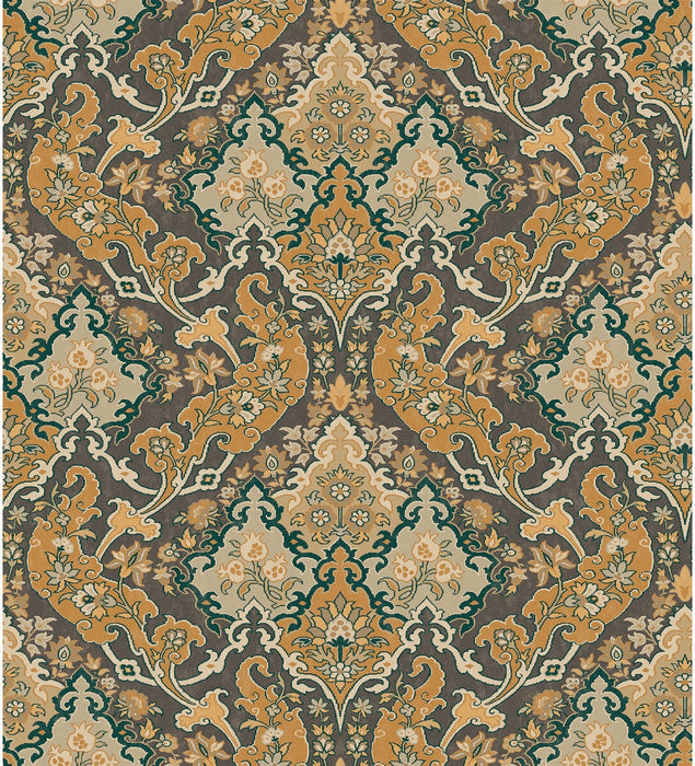 Cole & Son Pushkin Ginger & Charcaol Wallpaper Sample 108/8042.CS.0