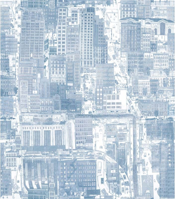 Kravet Couture Urban Planning Blueish Wallpaper Sample W3583.15.0