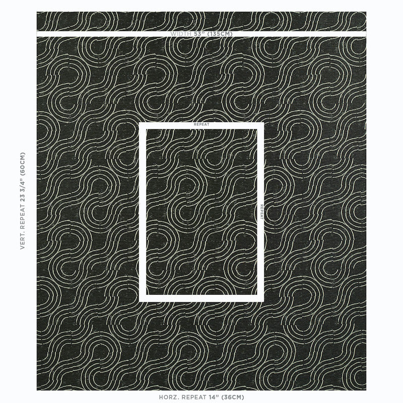 Schumacher Alma Indoor/Outdoor Carbon Fabric 79400