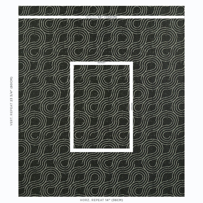 Schumacher Alma Indoor/Outdoor Carbon Fabric 79400