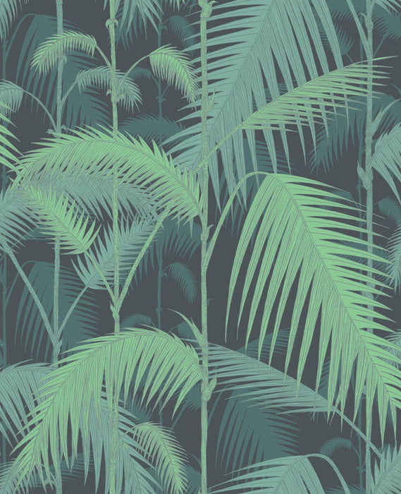 Cole & Son Palm Jungle Green/Black Wallpaper Sample 95/1003.CS.0