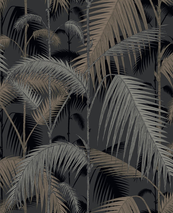 Cole & Son Palm Jungle Silver/Black Wallpaper Sample 95/1004.CS.0
