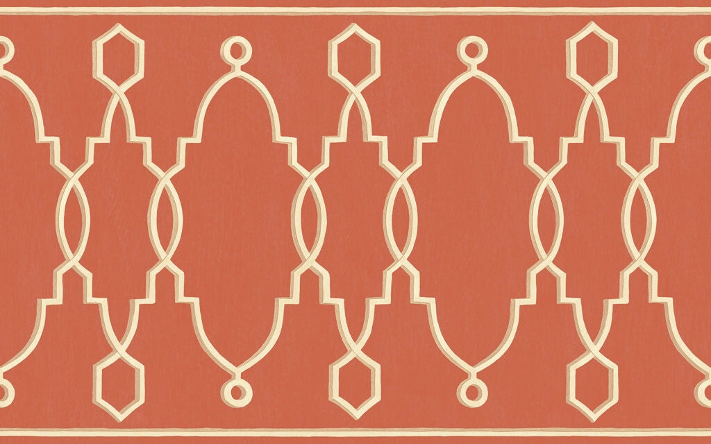 Cole & Son Parterre Border Red Wallpaper Sample 99/3018.CS.0