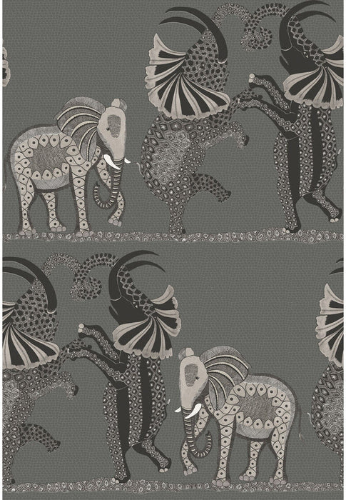 Cole & Son Safari Dance Charcoal Black & White Wallpaper Sample 109/8039.CS.0