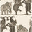 Cole & Son Safari Dance Neutral & Charcoal Wallpaper Sample 109/8036.CS.0