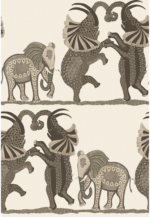 Cole & Son Safari Dance Neutral & Charcoal Wallpaper Sample 109/8036.CS.0