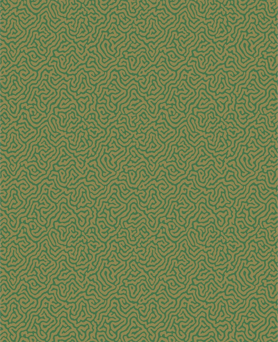 Cole & Son Vermicelli Green & Gold Wallpaper Sample 107/4022.CS.0