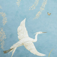Brunschwig & Fils Egret Marsh Mural Blue Wallpaper LOANER PNL.P8026102-5.0