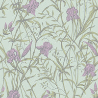 Cole & Son Iris Lavender On Duck Egg Wallpaper 128/5024.CS.0