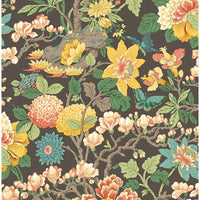 GP & J Baker Little Magnolia Charcoal/Jewel Wallpaper BW45121.7.0
