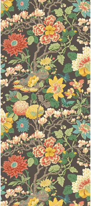 GP & J Baker Little Magnolia Charcoal/Jewel Wallpaper BW45121.7.0