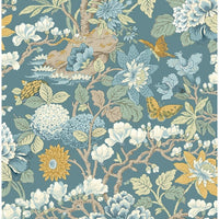 GP & J Baker Little Magnolia Denim/Ochre Wallpaper BW45121.3.0