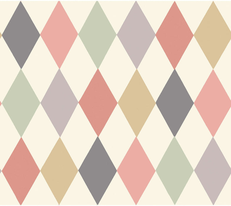Cole & Son Punchinello Coral & Grn Wallpaper Sample 103/2009.CS.0