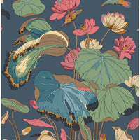 GP & J Baker Nympheus Indigo/Teal Wallpaper BW45123.4.0