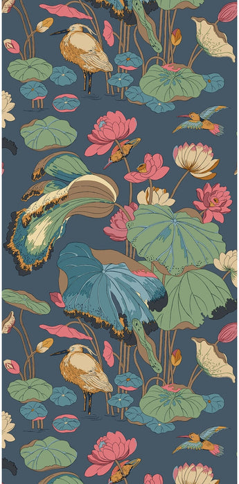 GP & J Baker Nympheus Indigo/Teal Wallpaper BW45123.4.0