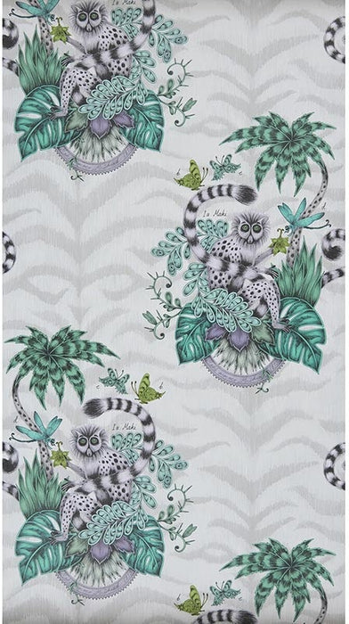 Clarke & Clarke Lemur Jungle Wallpaper Sample W0103/01.CAC.0