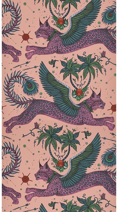 Clarke & Clarke Lynx Coral Wallpaper Sample W0118/01.CAC.0