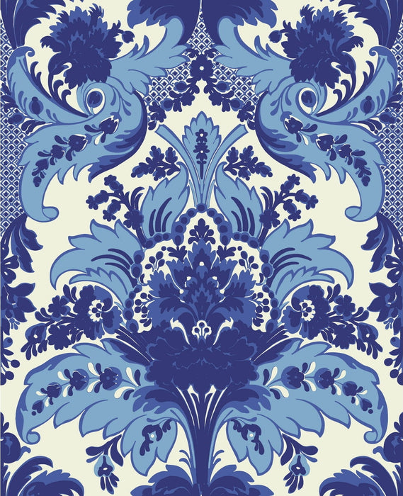 Cole & Son Aldwych Blue & White Wallpaper Sample 94/5025.CS.0