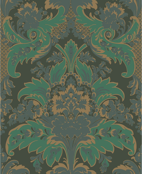 Cole & Son Aldwych Green And Gold Wallpaper Sample 94/5028.CS.0