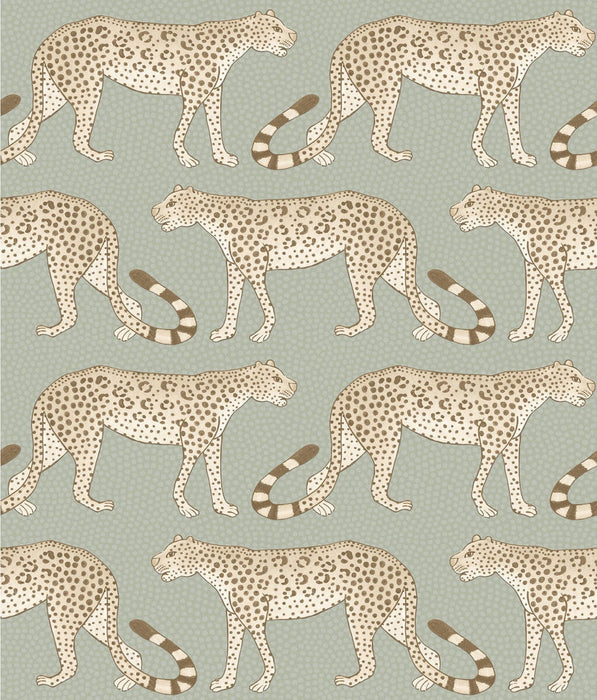 Cole & Son Leopard Walk Olive & White Wallpaper Sample 109/2009.CS.0
