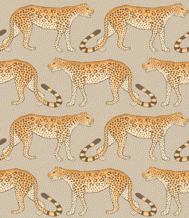 Cole & Son Leopard Walk Stone & Orange Wallpaper Sample 109/2010.CS.0