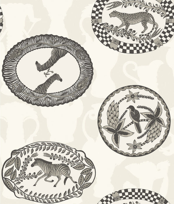 Cole & Son Matrinah Black & White Wallpaper Sample 109/4019.CS.0