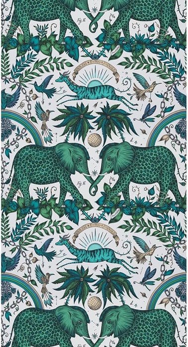 Clarke & Clarke Zambezi Green Wallpaper Sample W0121/03.CAC.0