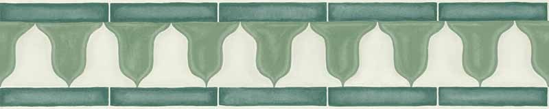 Cole & Son Zellige Border Olive Wallpaper Sample 113/12037.CS.0