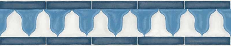 Cole & Son Zellige Border China Blue & White Wallpaper Sample 113/12036.CS.0