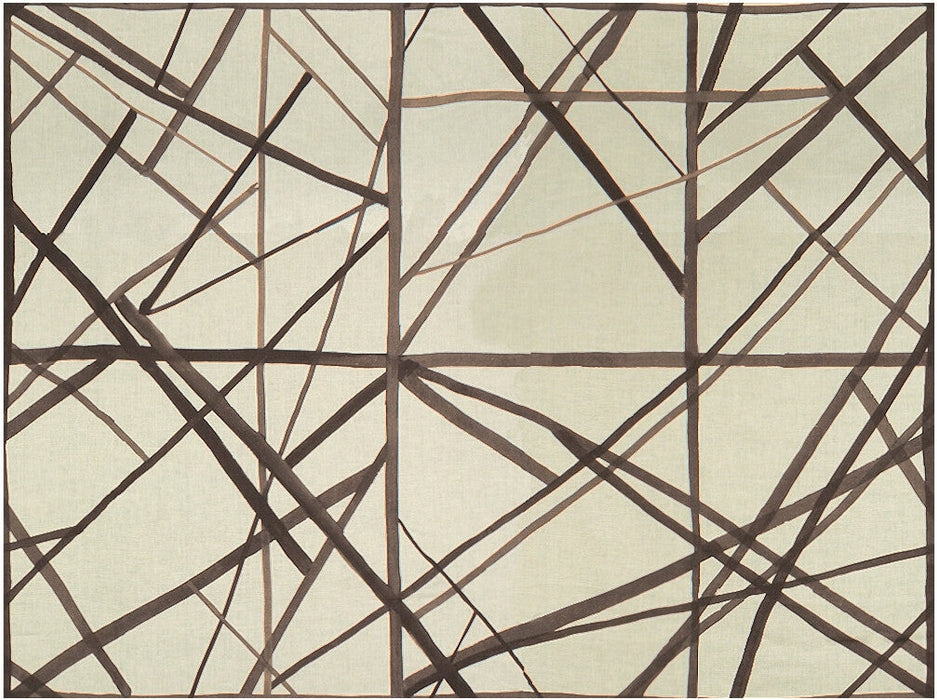 Lee Jofa Modern Channels Taupe/Ivory Fabric Sample GWF-3101.616.0