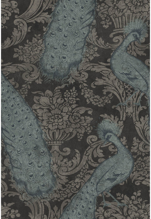 Cole & Son Byron Teal And Graphite Wallpaper Sample 94/7041.CS.0