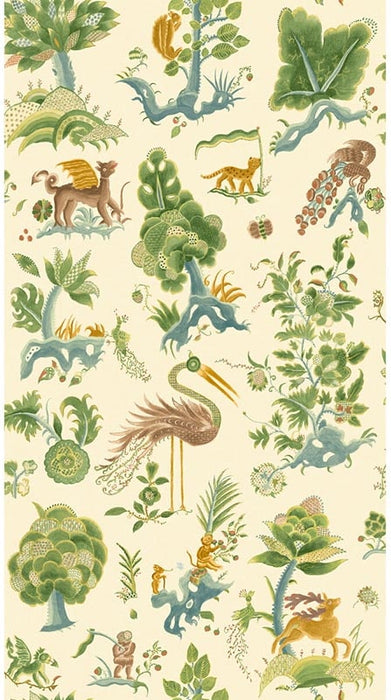 GP & J Baker Gertrude Soft Green/Aqua Wallpaper Sample BW45127.5.0