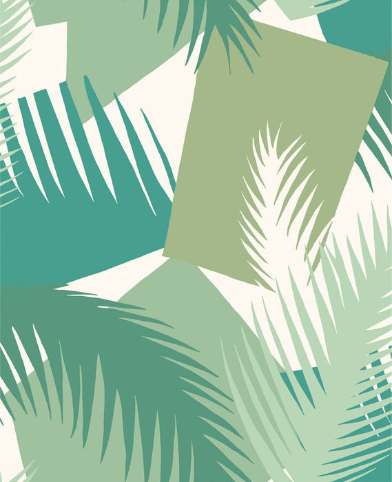 Cole & Son Deco Palm Green Wallpaper Sample 105/8037.CS.0