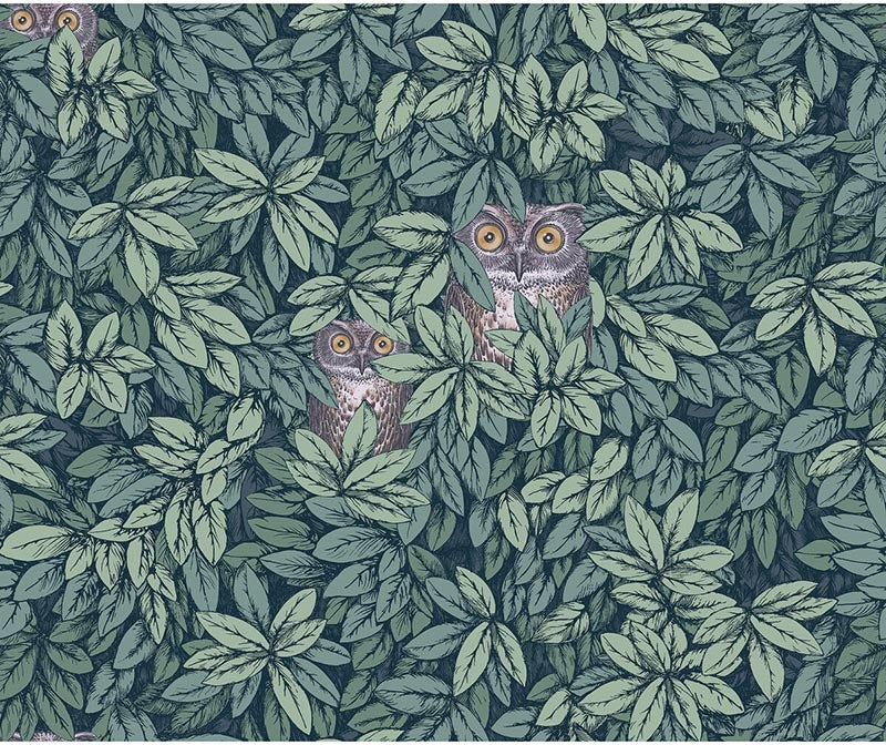 Cole & Son Foglie E Civette Viridian Wallpaper Sample 123/11051.CS.0