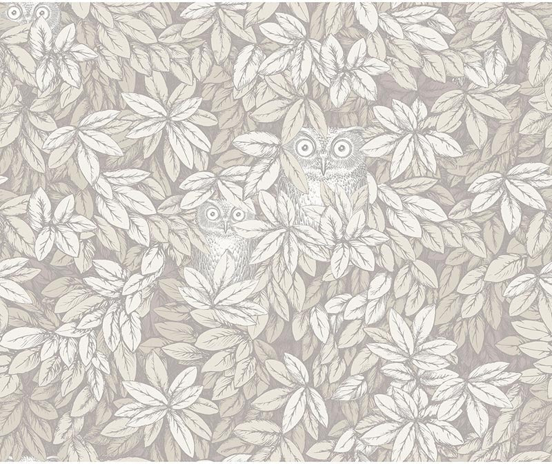 Cole & Son Foglie E Civette White Wallpaper Sample 123/11052.CS.0